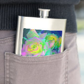 Ästhetische Iridescent Pearly Rose sind glücklich Flachmann (Beispiel)