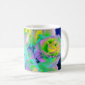 Ästhetische Iridescent Pearly Rose sind glücklich Kaffeetasse (VorderseiteRechts)