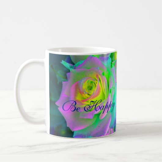 Ästhetische Iridescent Pearly Rose sind glücklich Kaffeetasse (Links)