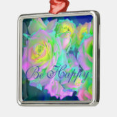 Ästhetische Iridescent Pearly Rose sind glücklich Ornament Aus Metall (Links)