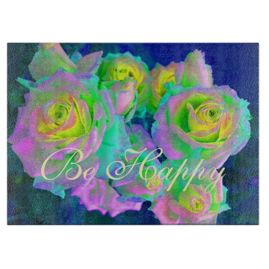 Ästhetische Iridescent Pearly Rose sind glücklich Schneidebrett (Vorderseite)