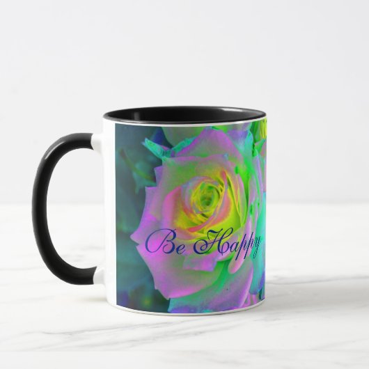 Ästhetische Iridescent Pearly Rose sind glücklich Tasse (Links)