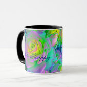 Ästhetische Iridescent Pearly Rose sind glücklich Tasse (Vorderseite Links)