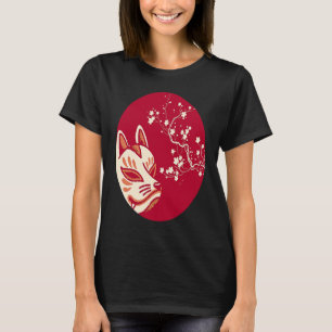 Ästhetische japanische Fox Kitsune Maske T-Shirt