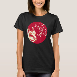 Ästhetische japanische Fox Kitsune Maske T-Shirt