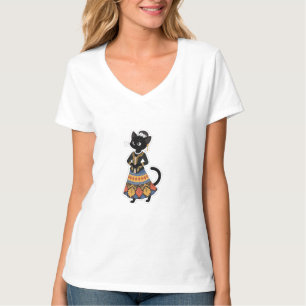 Ästhetische javanesisch schwarze Katze in traditio T-Shirt