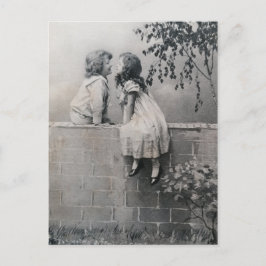 Ästhetische junge Romantik Vintag Schwarz/Weiß Postkarte