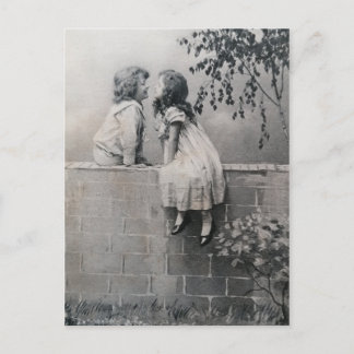 Ästhetische junge Romantik Vintage Schwarzweiß Postkarte