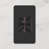 Ästhetische K R Initialen Monogramm Schwarz Rosa Visitenkarte (Vorderseite)
