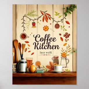 Ästhetische Kaffee-Küchen-Minimalist-Wandkunst Poster