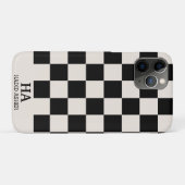 Ästhetische karierte Retro-Monogramm-Initialen  Case-Mate iPhone Hülle (Rückseite (Horizontal))