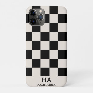 Ästhetische karierte Retro-Monogramm-Initialen  Case-Mate iPhone Hülle