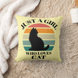Ästhetische Katzenkatze Silhouette Retro-Kissenpil Kissen