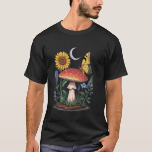 Ästhetische Kernschmetterlingsblume Pilz-Sonnenblu T-Shirt