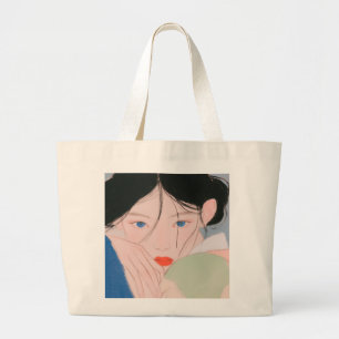 Ästhetische koreanische Mädchen-Illustration Tasch Jumbo Stoffbeutel