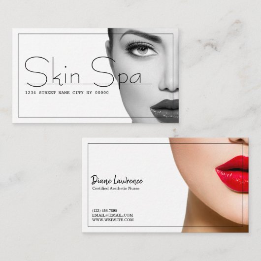 Ästhetische Kosmetische Operation Visitenkarte (Vorne/Hinten)