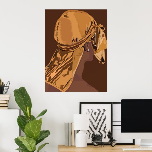 Ästhetische Kunst Schwarzer Mann mit langlebigen K Poster (Heimbüro)