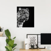 Ästhetische Leopard Cheetah Face Skizze Kunst Poster (Heimbüro)