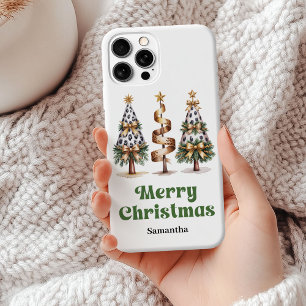 Ästhetische Leoparden-Weihnachtsbäume personalisie Case-Mate iPhone Hülle