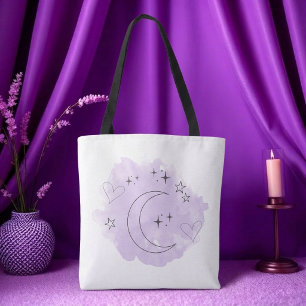 Ästhetische lila Wasserfarbmond-Tasche Tasche