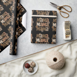 Ästhetische Mama Typografie Leopard Druckgeschenk Geschenkpapier