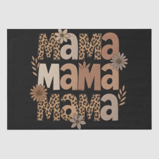 Ästhetische Mama Typografie Leopard-Geschenk Seidenpapier (Vorderseite)
