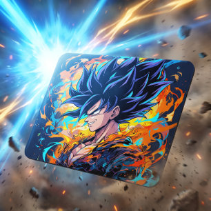 Ästhetische Manga-Figur mit schwarzen Haaren Mousepad
