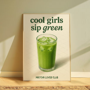 Ästhetische Matcha Lover Club Trendy Wall Print Poster