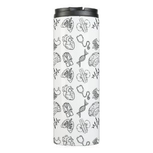 Ästhetische minimalistische medizinische Icons Was Thermosbecher