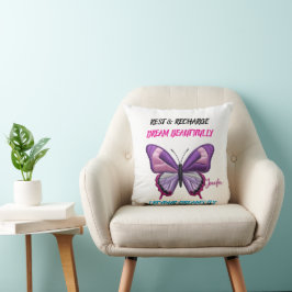 Ästhetische moderne Blumen-Schmetterling-Klartasch Kissen