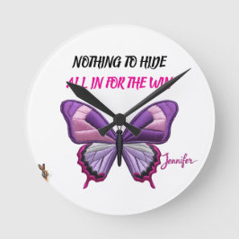 Ästhetische moderne florale Schmetterling Clear Ba Runde Wanduhr