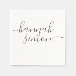 Ästhetische Moderne Minimalistische Goldene Hochze Serviette