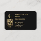 Ästhetische Monogram AG Berufliche EleganBlack Visitenkarte (Rückseite)