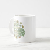 Ästhetische Monstera & Florals Kaffeetasse (Vorderseite Links)