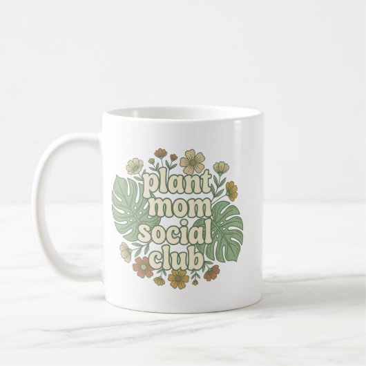 Ästhetische Monstera & Florals Kaffeetasse (Links)