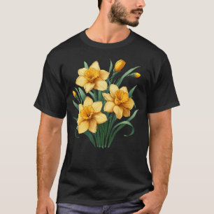 Ästhetische Narzissen Blumen Frühlingsgarten T-Shirt