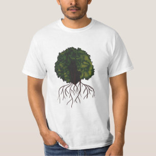 Ästhetische Natur Afro Collage Art mit Baumwurzeln T-Shirt