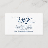 Ästhetische Navy Blue Script, Party UAWG Response Begleitkarte (Vorderseite)