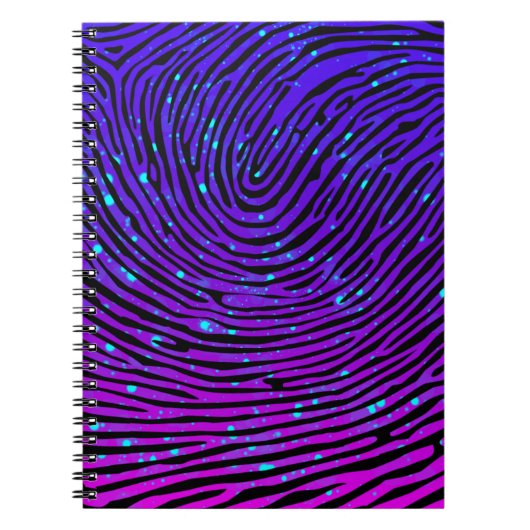 Ästhetische Neon Fingerprint Lumineszenz Notizblock (Vorderseite)