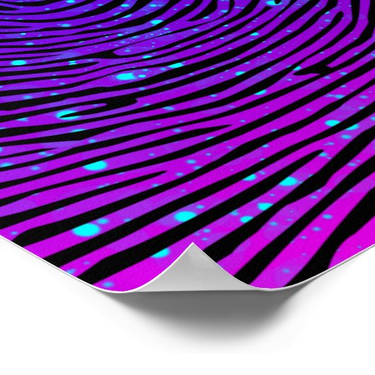 Ästhetische Neon Fingerprint Lumineszenz Poster (Ecke)