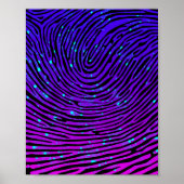 Ästhetische Neon Fingerprint Lumineszenz Poster (Vorne)