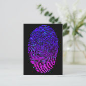 Ästhetische Neon Fingerprint Lumineszenz Postkarte (Stehend Vorderseite)