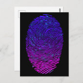 Ästhetische Neon Fingerprint Lumineszenz Postkarte (Vorne/Hinten)