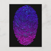 Ästhetische Neon Fingerprint Lumineszenz Postkarte (Vorderseite)