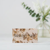 Ästhetische neutrale goldene florale Visitenkarte (Stehend Vorderseite)