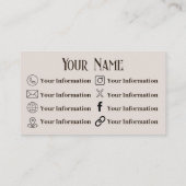 Ästhetische neutrale goldene florale Visitenkarte (Rückseite)