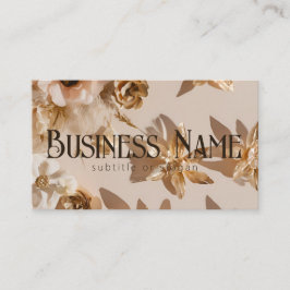 Ästhetische neutrale goldene florale Visitenkarte