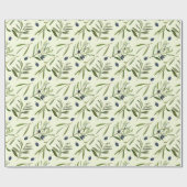 Ästhetische Olive Branches Blätter Geschenkpapier (Flach)