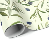 Ästhetische Olive Branches Blätter Geschenkpapier (Rolleneckpunkt)