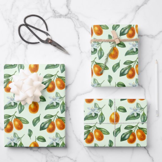 Ästhetische Orange Citrus Frucht Food Geschenkpapier Set (Vorderseite)